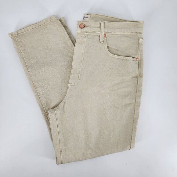 Universal Thread High Rise 90s Slim Jeans 14 Womens Comfort Stretch‎ Beige Cream - Picture 4 of 13